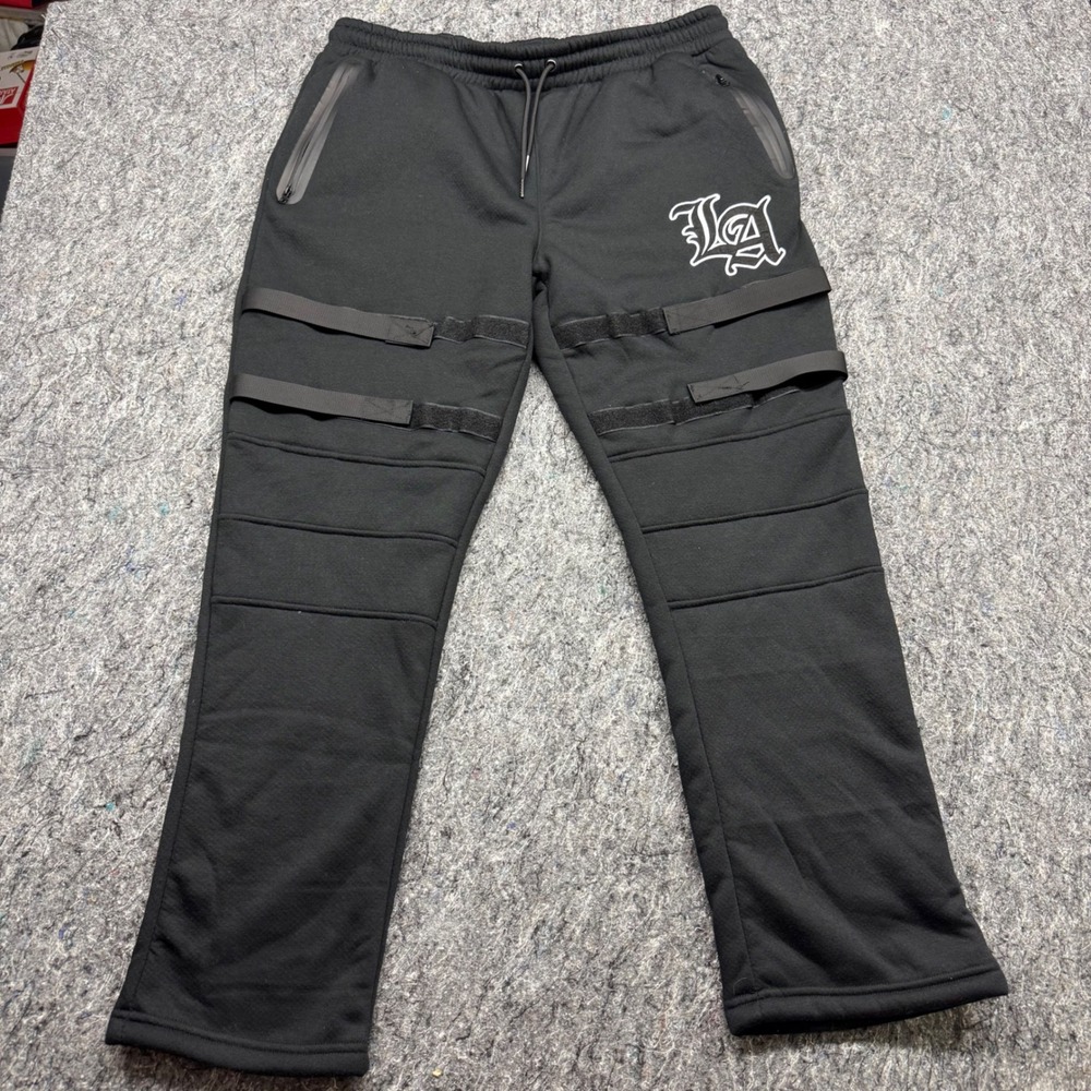 Ring of Fire Mens XL Black Sherpa Lined Tactical LA Joggers Tech Fleece Pants‎